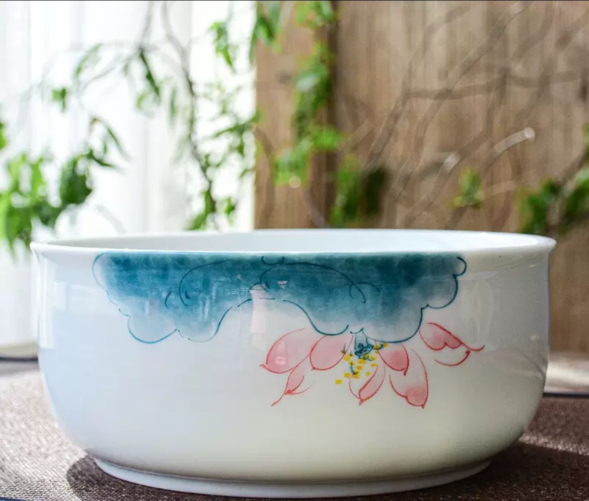 手绘陶瓷茶洗 Hand-Painted Ceramic Tea Rinse Bowl