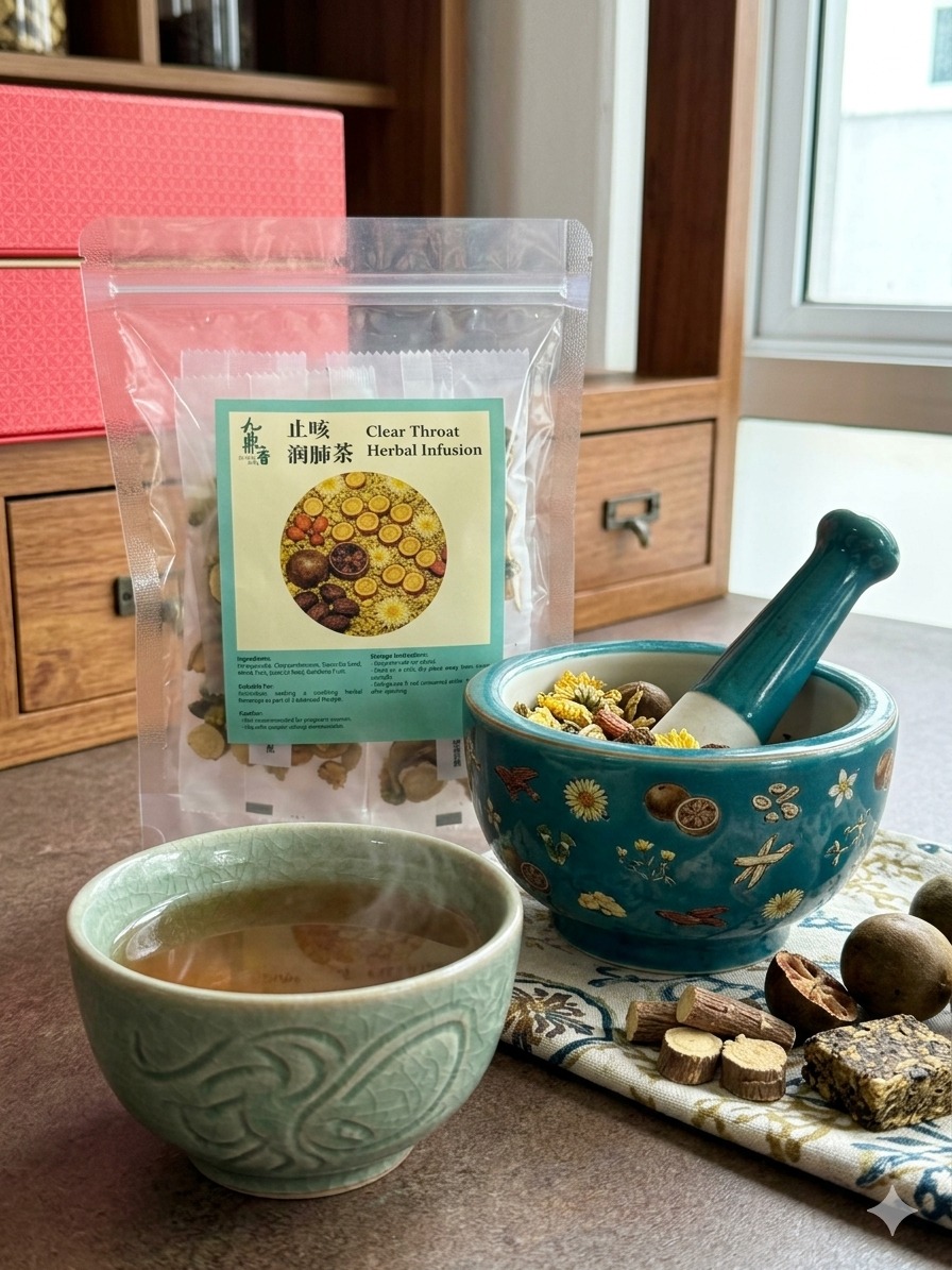 九鼎香 止咳润肺茶 JDX Clear Throat Herbal Infusion Tea