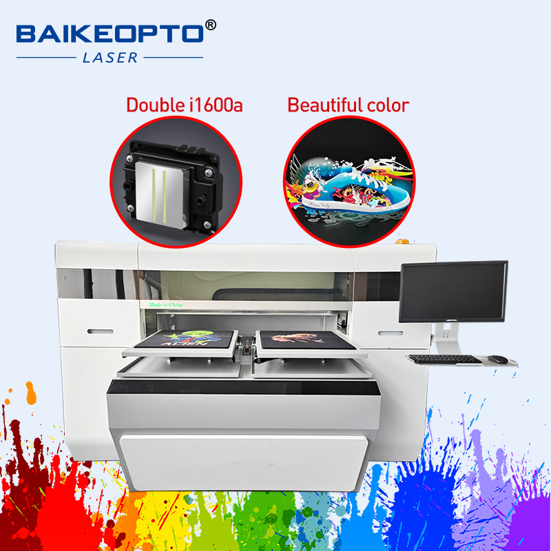 BK-I1600T Factory Price DTG T-shirt Garment Digital Inkjet Printer with 2pcs i1600a Printheads Dual 45*50 cm Work Bench DTG Printing Machine