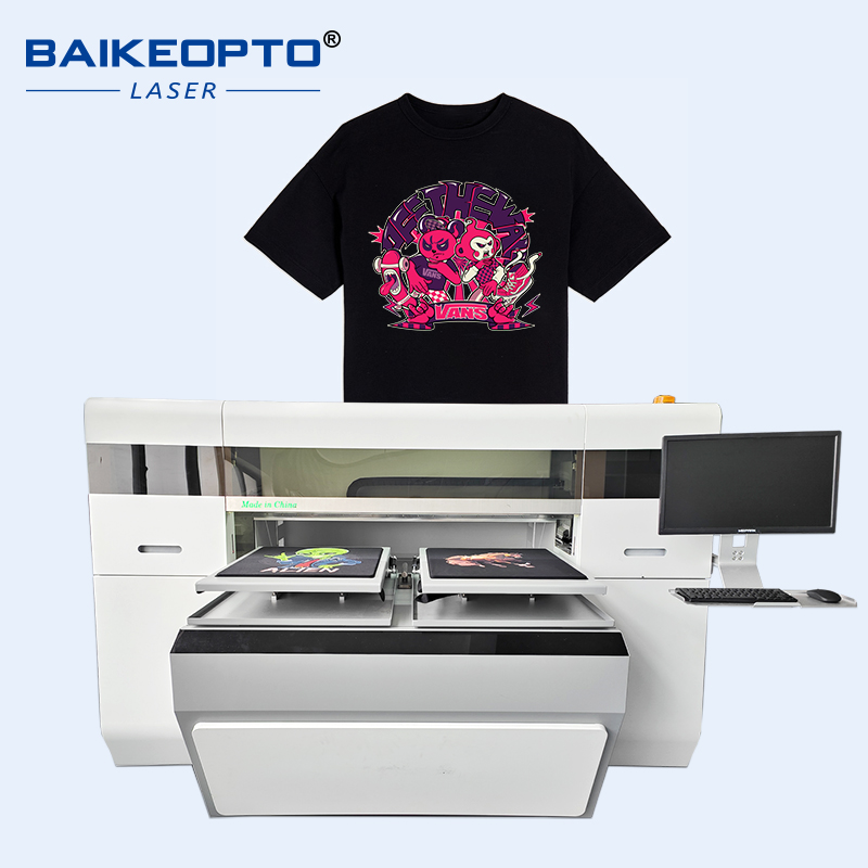 BK-I3200T Factory Price DTG T-shirt Garment Digital Inkjet Printer with 4pcs i3200 Printheads Dual 45*50 cm Work Bench DTG Printing Machine