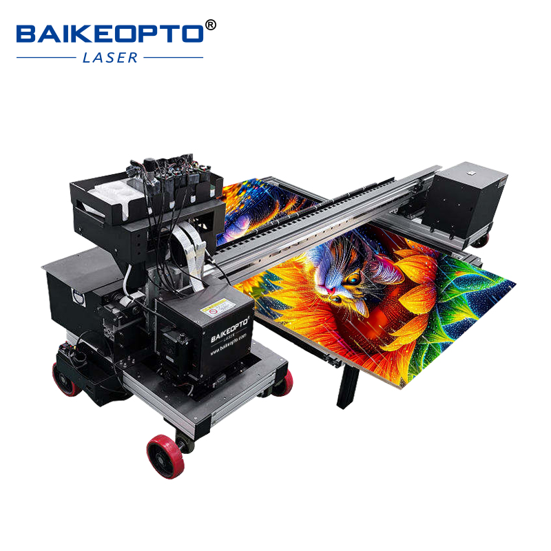 BK-D3200WX-3Plus 3m Printing Width Dual i3200 Printhead Cost-effficiency UV DIY Flatbed & Ground Inkjet Printer Direct to Acrylic, Wood, Leather & Metal
