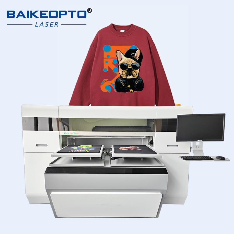 BK-I3200T Factory Price DTG T-shirt Garment Digital Inkjet Printer with 4pcs i3200 Printheads Dual 45*50 cm Work Bench DTG Printing Machine