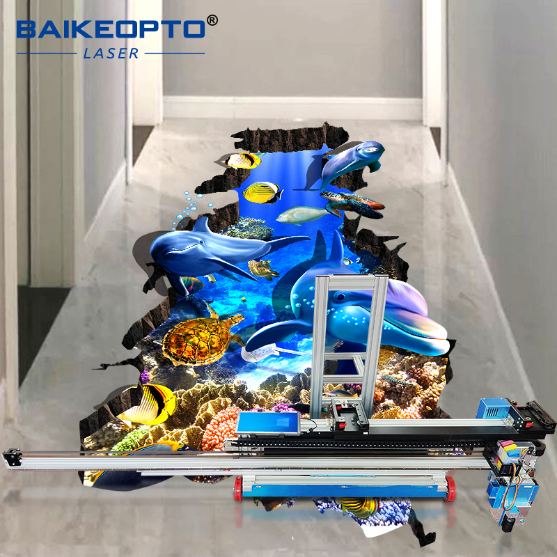 BK-GW256T AI Intelligent Inkjet Wall And Ground Printer CMYK Ink Automatic Painting 3D Wall and Floor Art Printer