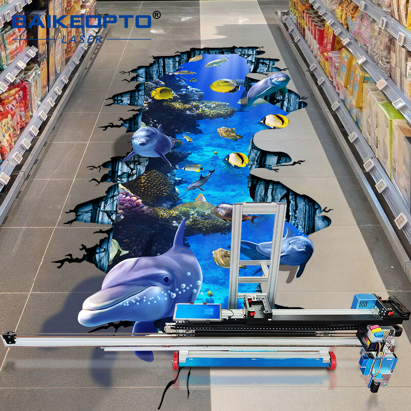 BK-UV64T AI Intelligent Inkjet Wall and Floor Art Printer CMYKW UV Ink Portable Wall and Floor 3D Printer Industrial