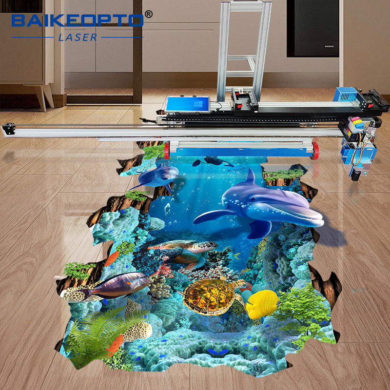 BK-GW32T AI Intelligent 2 in 1 Wall and Floor Printer Speedy Wall and Ground Art Printer 3D Inkjet Printing Machine