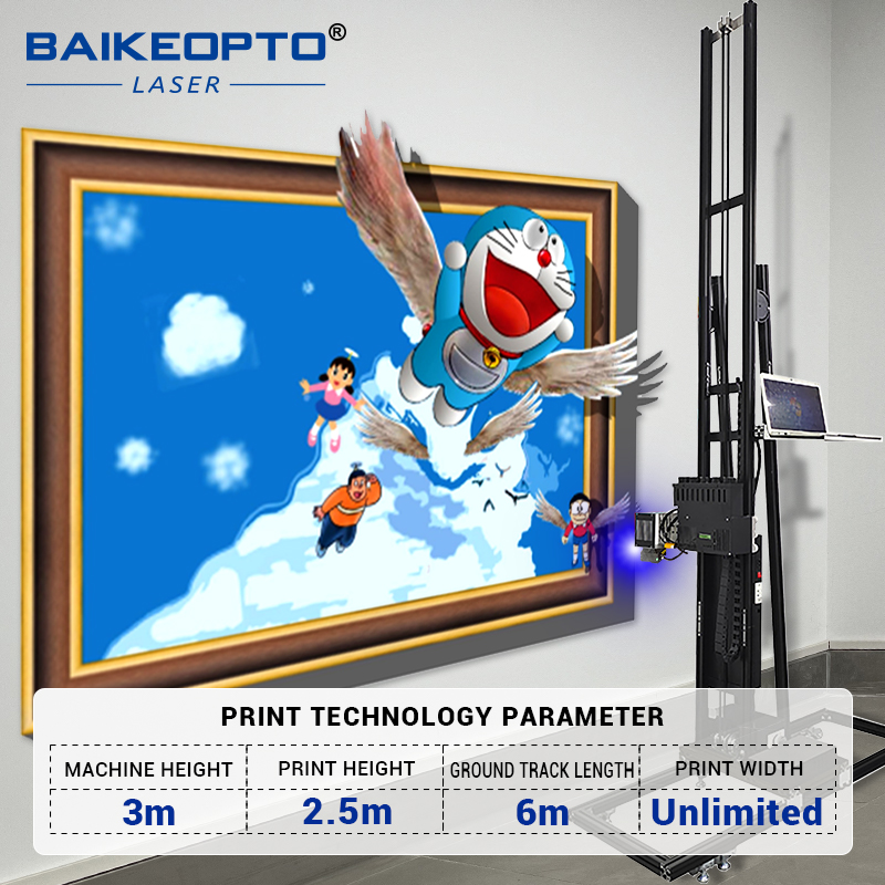 BK-UP1600S Vertical Wall Printing Machine for Artwork Portable Wall Painting Machine Continuous 3D Inkjet Printer