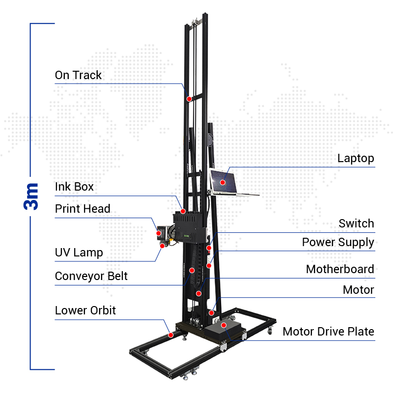 BK-UP700S Precision Wall Printing Machine for Artwork Portable Wall Painting Machine Continuous 3D Inkjet Printer