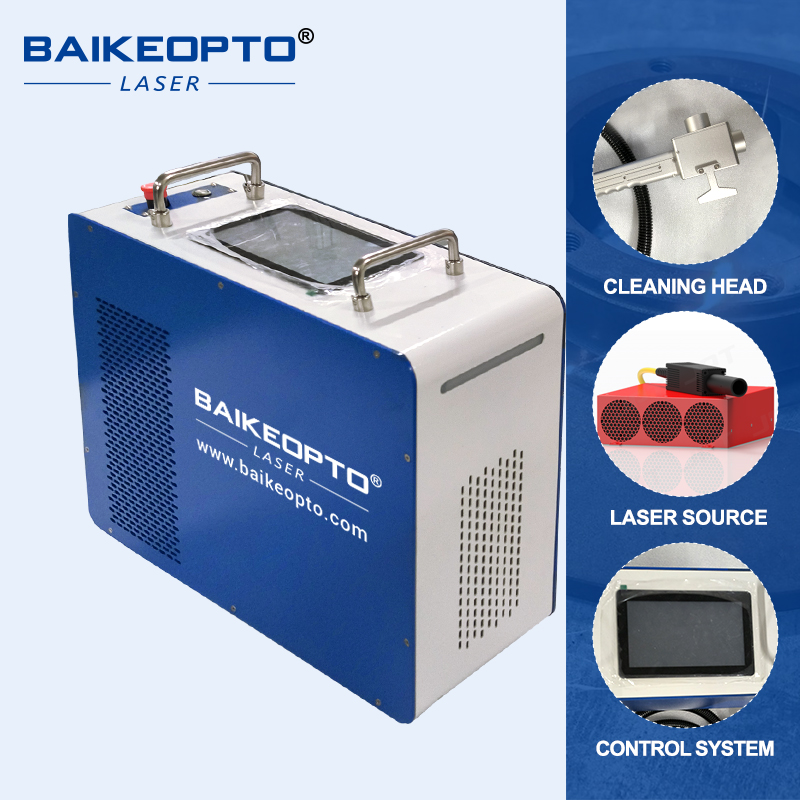 BK-FLC100X 1.5MJ JPT 100W Portable Industrial Pulsed Laser Cleaning Machine for Metal Rust Oil Painting 