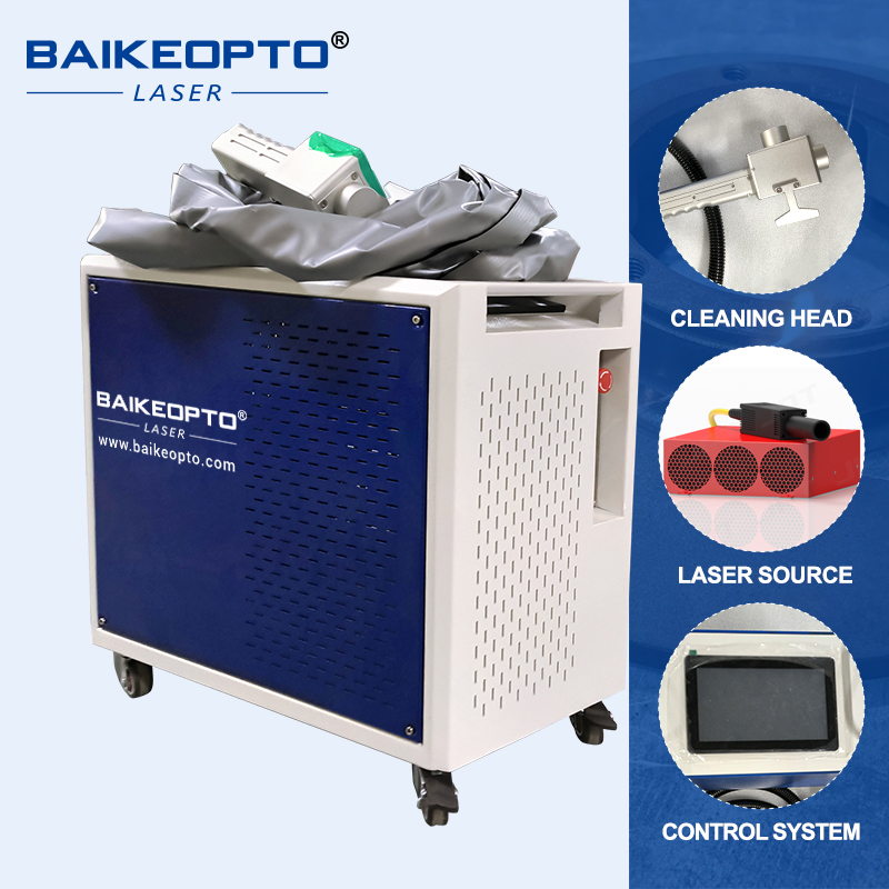 BK-FLC100XT 1.5MJ JPT 100W Cost-Effective Pulse Laser Cleaning Machine Cutting Operational Costs vs Traditional Sandblasting Methods