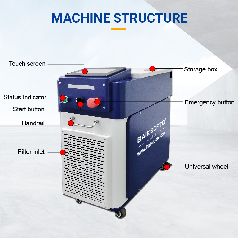 BK-FLC50S New JPT 50W Efficient Surface Preparation Solutions Industrial Pulsed Laser Cleaning Machine