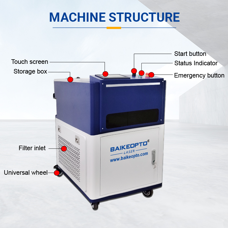 BK-FLC750M New 750W Automatic Laser Cleaning Machine, CNC System, Suitable for Mold/Weld/Tire Mold Cleaning, Efficient and No Consumables