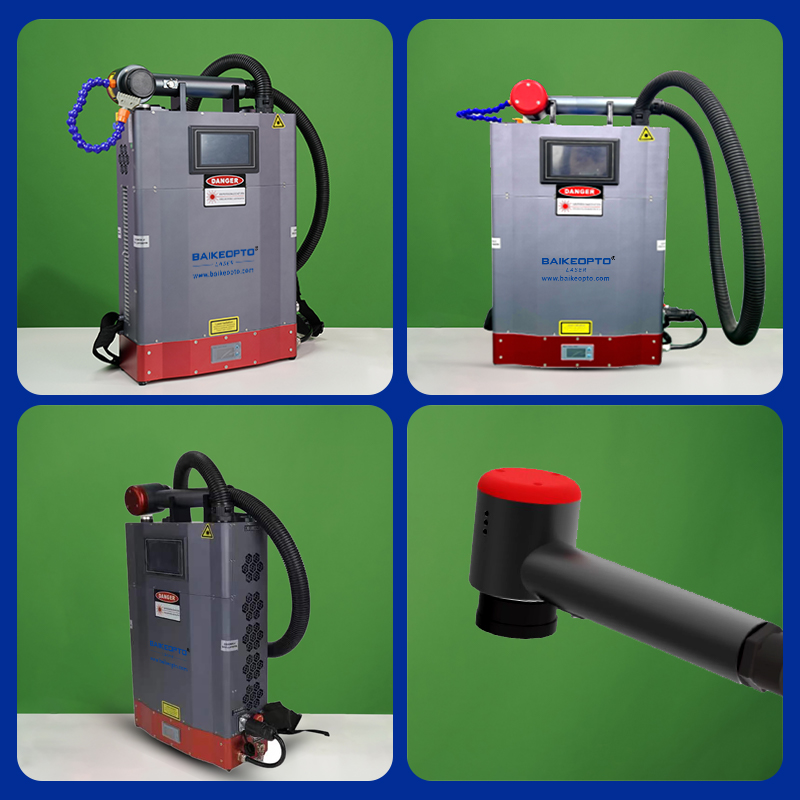 BK-FLC100SZ GZTECH 100W Backpack Pulse Laser Cleaners Lightweight Pulsed Laser Cleaning Machine
