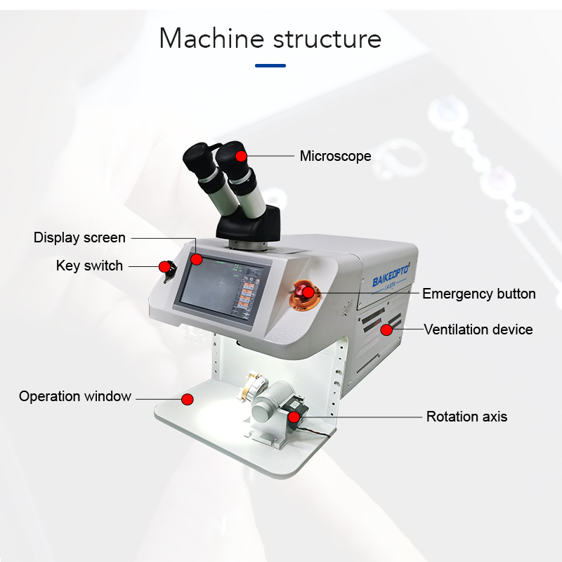 High Efficient YAG Laser Jewelry Spot Welder Machine with Rotation Axis for Platinum/Titanium/Precious Metals