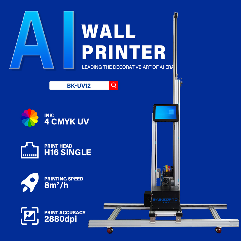 BK-UV12K Ai Smart High Resolution 3D UV Inkjet Wall Printer Efficient Wall Printing Machine