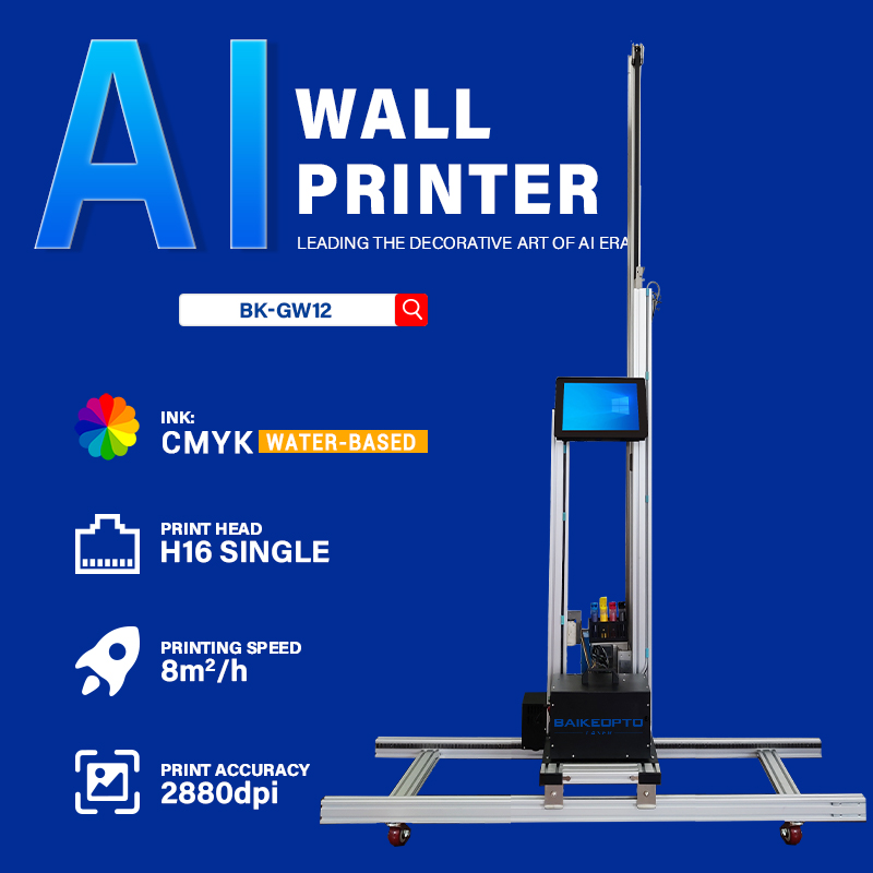 BK-GW12K Ai Smart High Resolution 3D UV Inkjet Wall Printer Efficient Wall Printing Machine