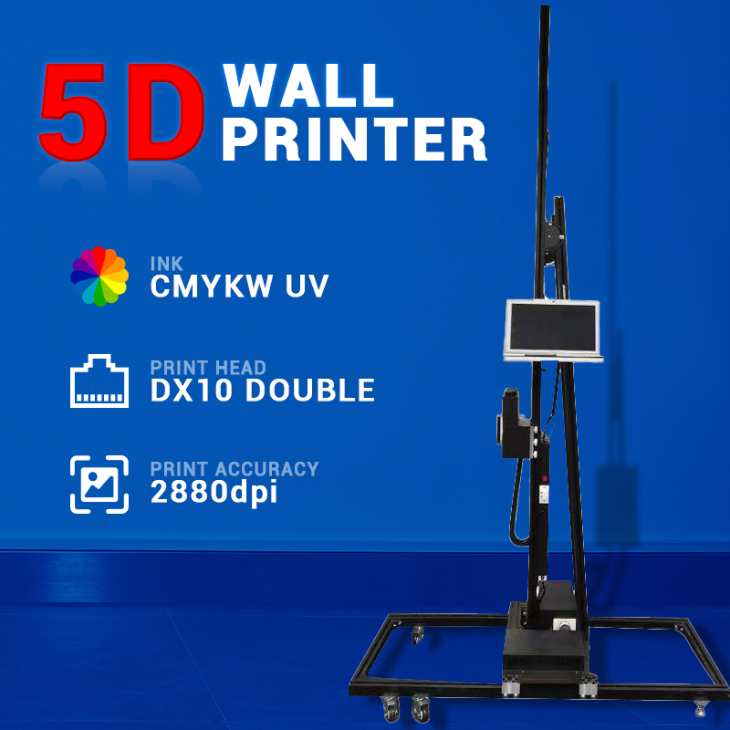 BK-UP200S Wall Mural Painter MYCKW UV Ink Industrial Wall Printing Solutions with Rails 3D Vertical Wall Inkjet Printer