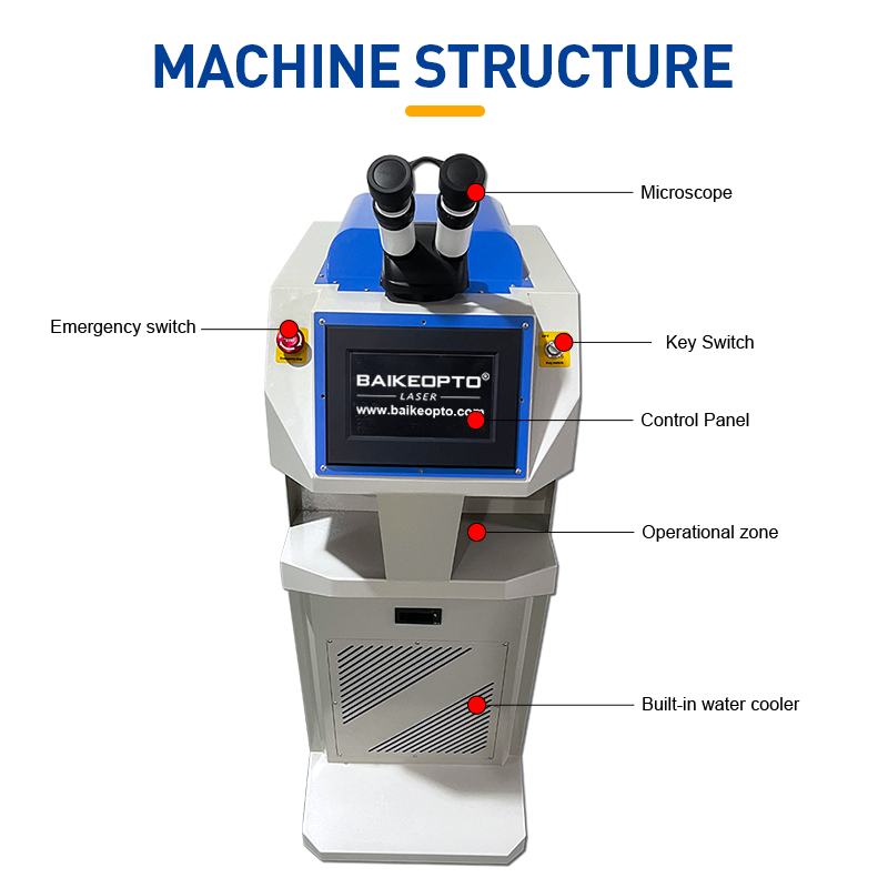 BK-JW200X Pro 200W Pofessional YAG Spot Laser Welder Silver Gold Soldering Dental Repairing Jewelry Welding Machine