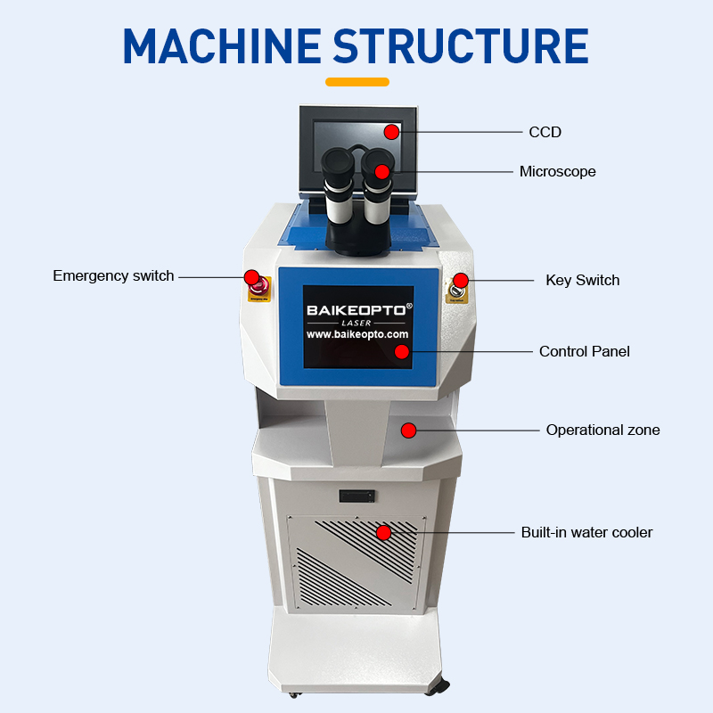 BK-JW200X MAX 200W High Precision YAG Spot Laser Welder Silver Gold Soldering Dental Repairing Jewelry Welding Machine
