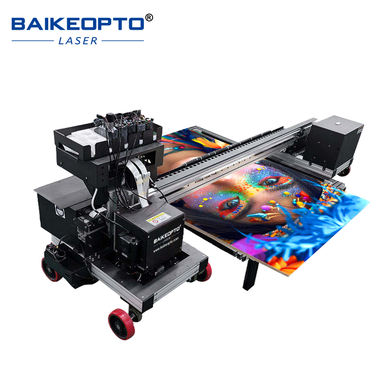 BK-D1400WX  Dual DX7 Printhead UV Flatbed and Floor Inkjet Printer Direct to Substrate Printing, Acrylic Signage, Metal Nameplate, High-resolution Signage Printer