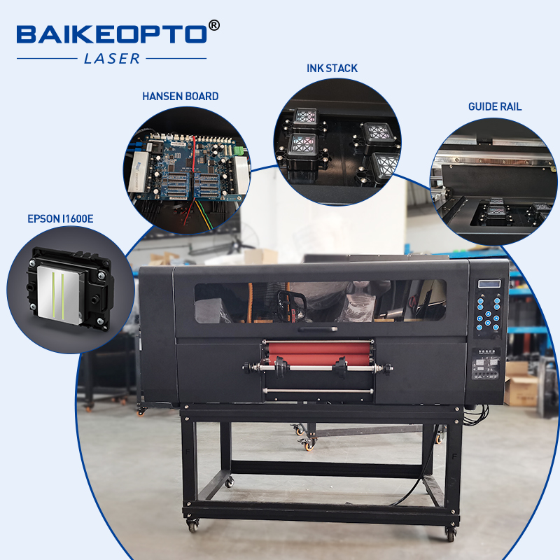 BK-I1600P A3 i1600e Print Head Crystal Film UV DTF Inkjet Roll Printer for Bottle/Acrylic/Plastic/Metal/Glass/PVC/ KT board/Wood