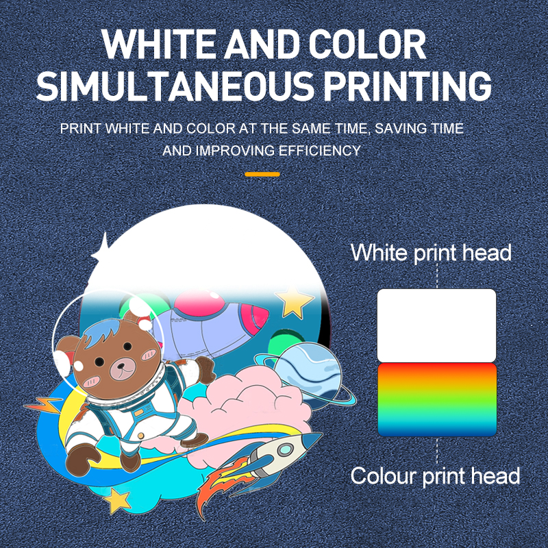 BK-I3200T Factory Price DTG T-shirt Garment Digital Inkjet Printer with 4pcs i3200 Printheads Dual 45*50 cm Work Bench DTG Printing Machine