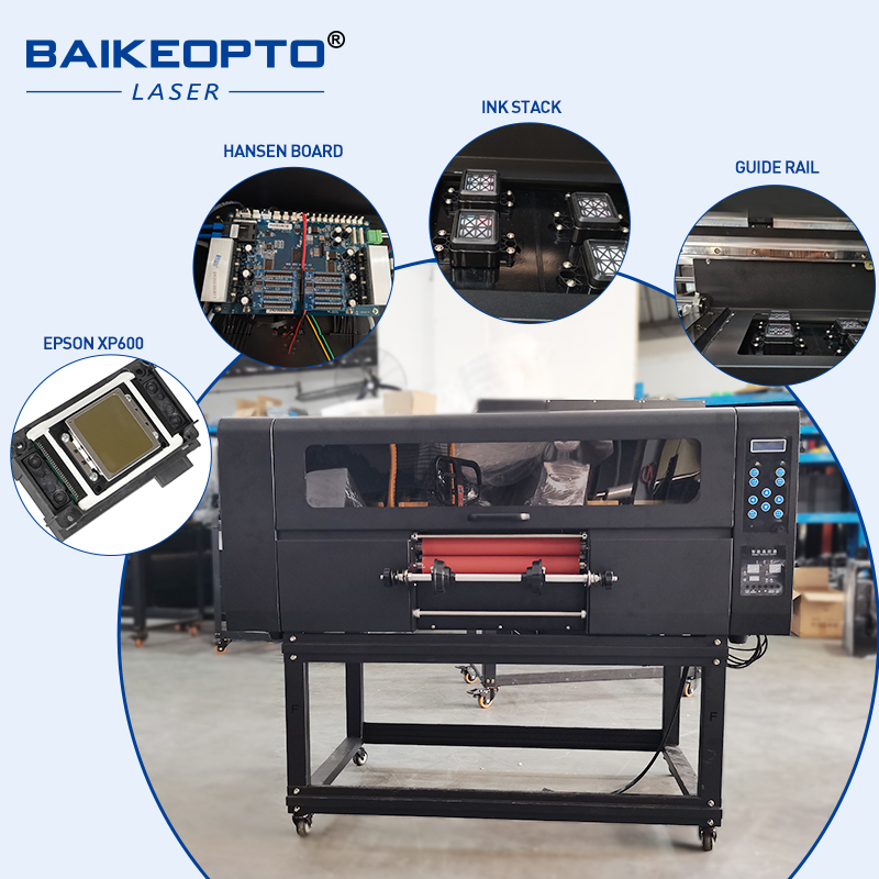 BK-XP600P Factory Price 30cm Original XP600 Print Head Crystal Film UV Inkjet Roll to Roll UV DTF Sticker Printer for Bottle/Acrylic/Plastic