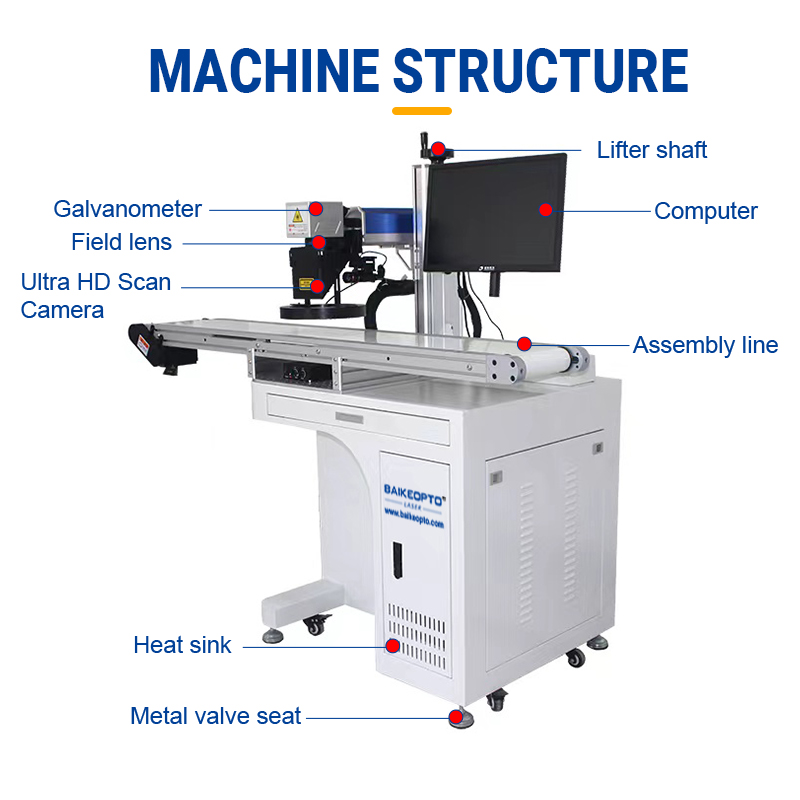 20W Efficient and Precision Flying Fiber Laser Marking Machine Auto Focus Laser Marker for Metal