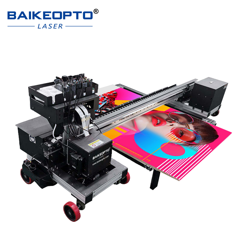BK-D1400WX-4Plus Portable UV Flatbed and Floor Inkjet Printing Machine for Wood, Glass, Metal, Acrylic, Ceramic Tile & PVC Without Transfer