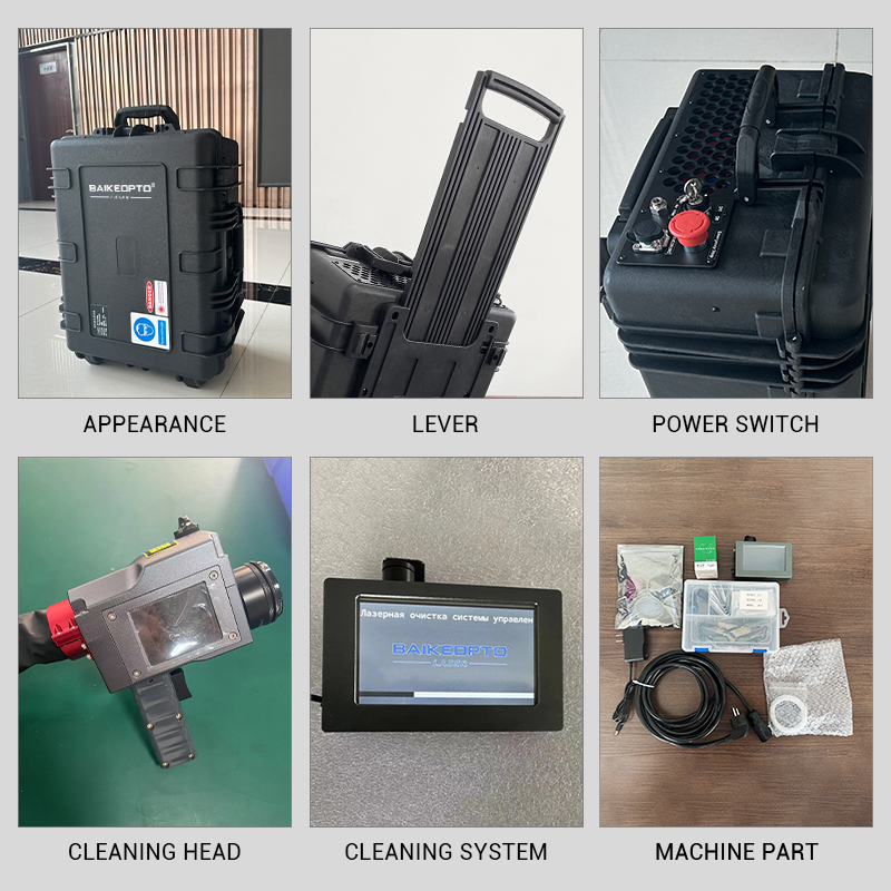 BK-FLC300SL Suitcase 300W Multi-Module Industrial Pulsed Laser Cleaning Machine for Metal Rust Oil Painting 