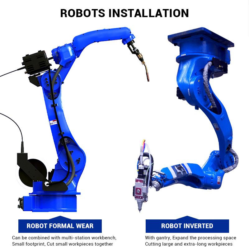 1500W New Gantry 3D Compact 6 Axis Robotic Arm Laser Cutting Machine for Helmet