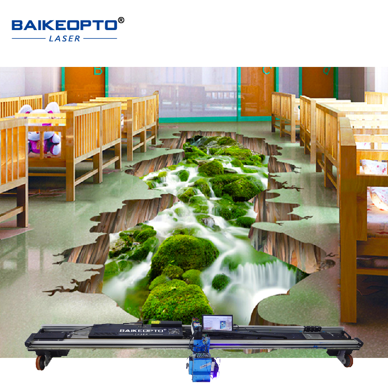 BK-UV128F Floor Printing Machine Speedy Print Head CMYKW UV Ink Automatic AI Intelligent 3D Inkjet Ground Printer