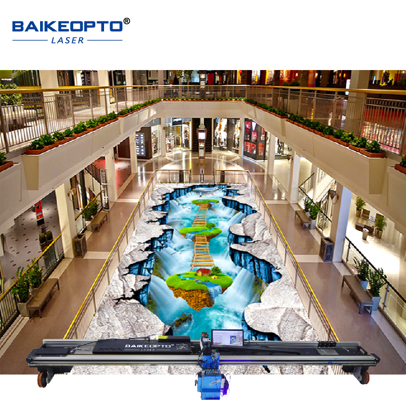 BK-UV64F AI Intelligent Inkjet Floor Printing Machine CMYKW UV Ink Automatic Ground Image 3D Printer