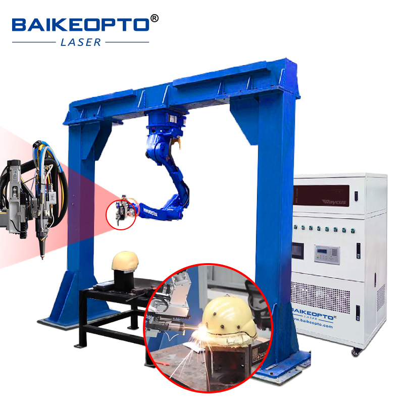 1500W Automated 3D Yaskawa GP25 Robotic Arm Laser Cutting Machine for Helmet