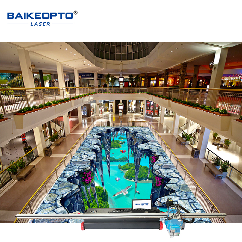 BK-UP32 AI Intelligent 3D Inkjet Ground Painting Machine CMYK UV Ink Portable Industrial 3D Floor Printer