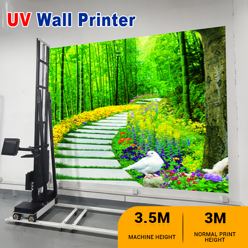BK-UP200P Wall Mural Painter MYCKW UV Ink inkjet Wall Printing Equipment with Wheels 3D Vertical Wall Printer