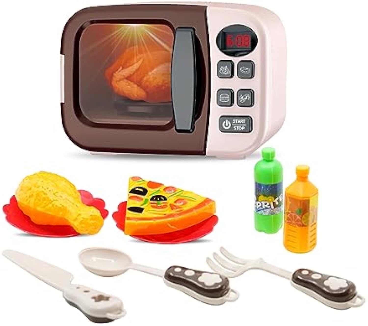 Reva Pretend Play Mini Microwave Oven with Kitchen Accessories