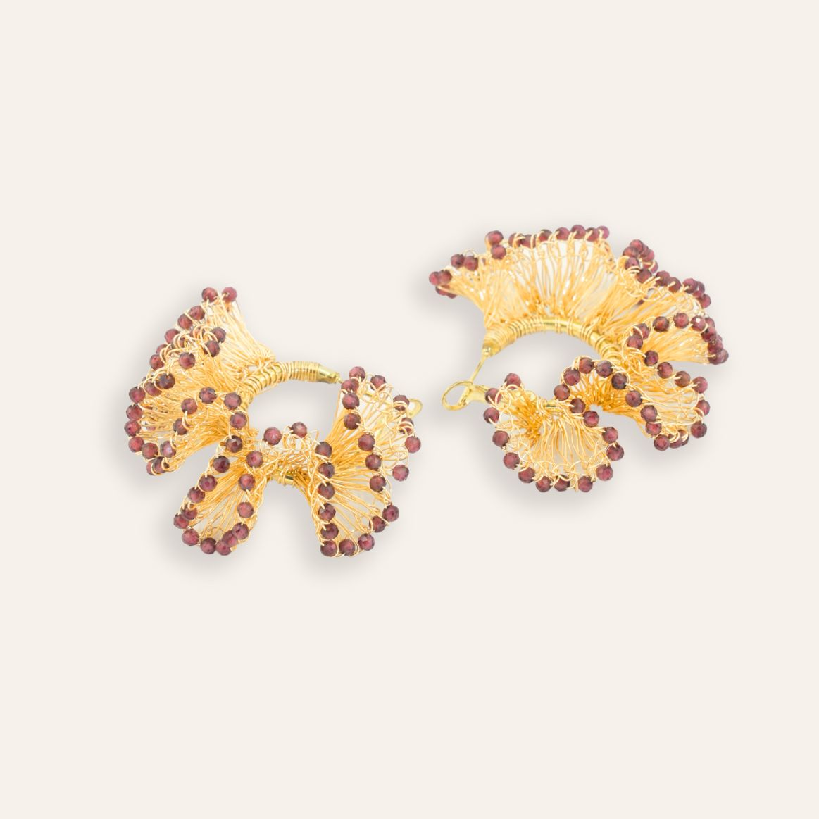 AURUME  Hand-knitted Coral Earrings