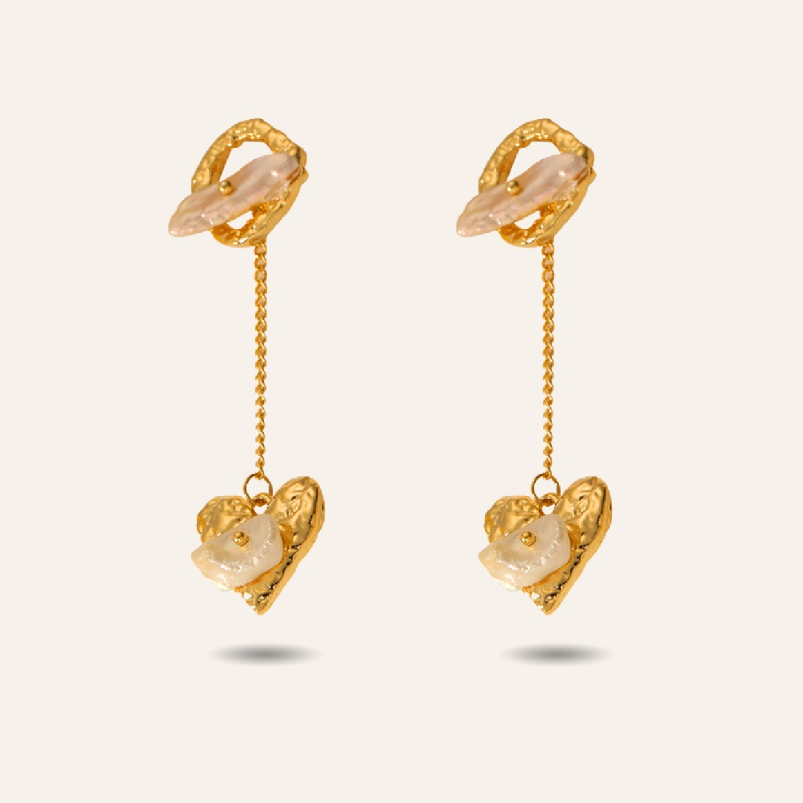 AURUME Baroque Pearl Love Earrings