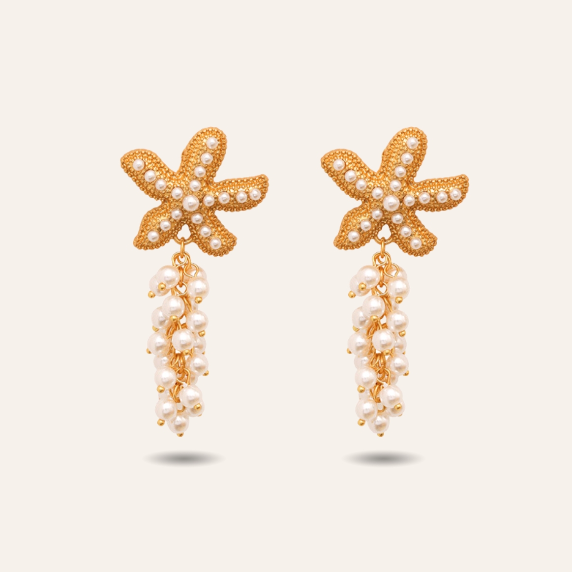 AURUME Star Pearl Tassel Earrings