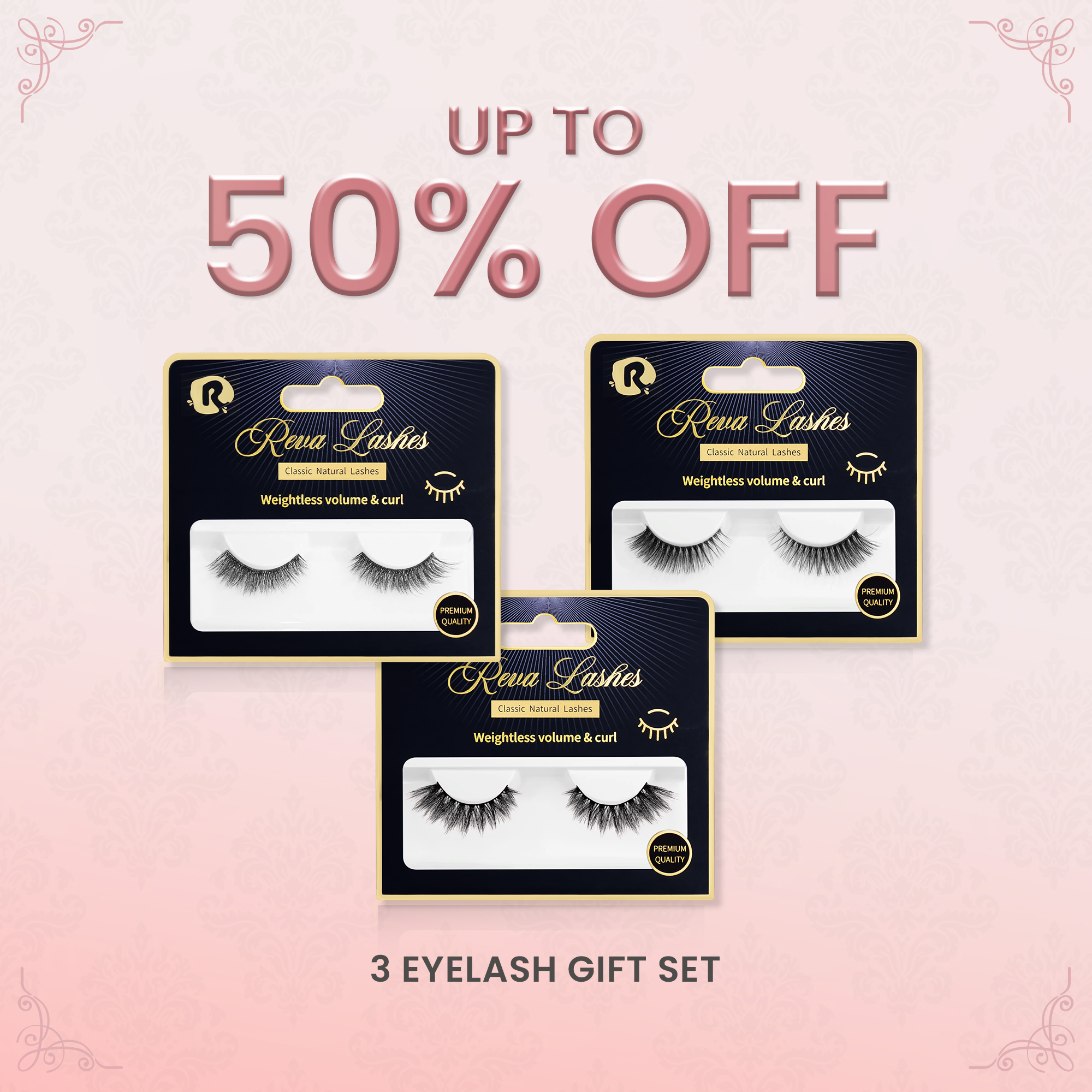 3 eyelashes gift set