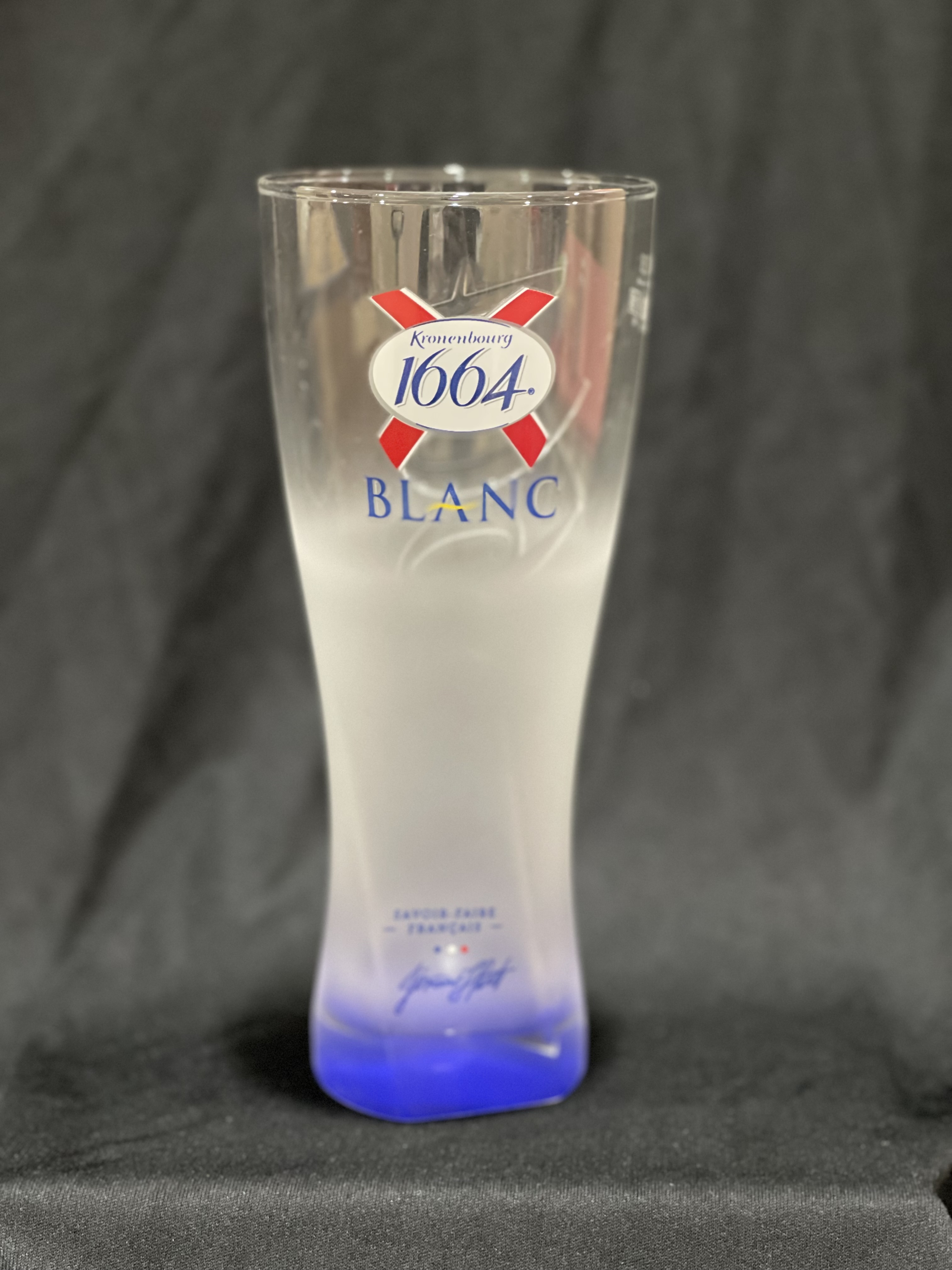 Kronenbourg 1664 Blanc Premium Blue Matt Beer Glass 500ml 