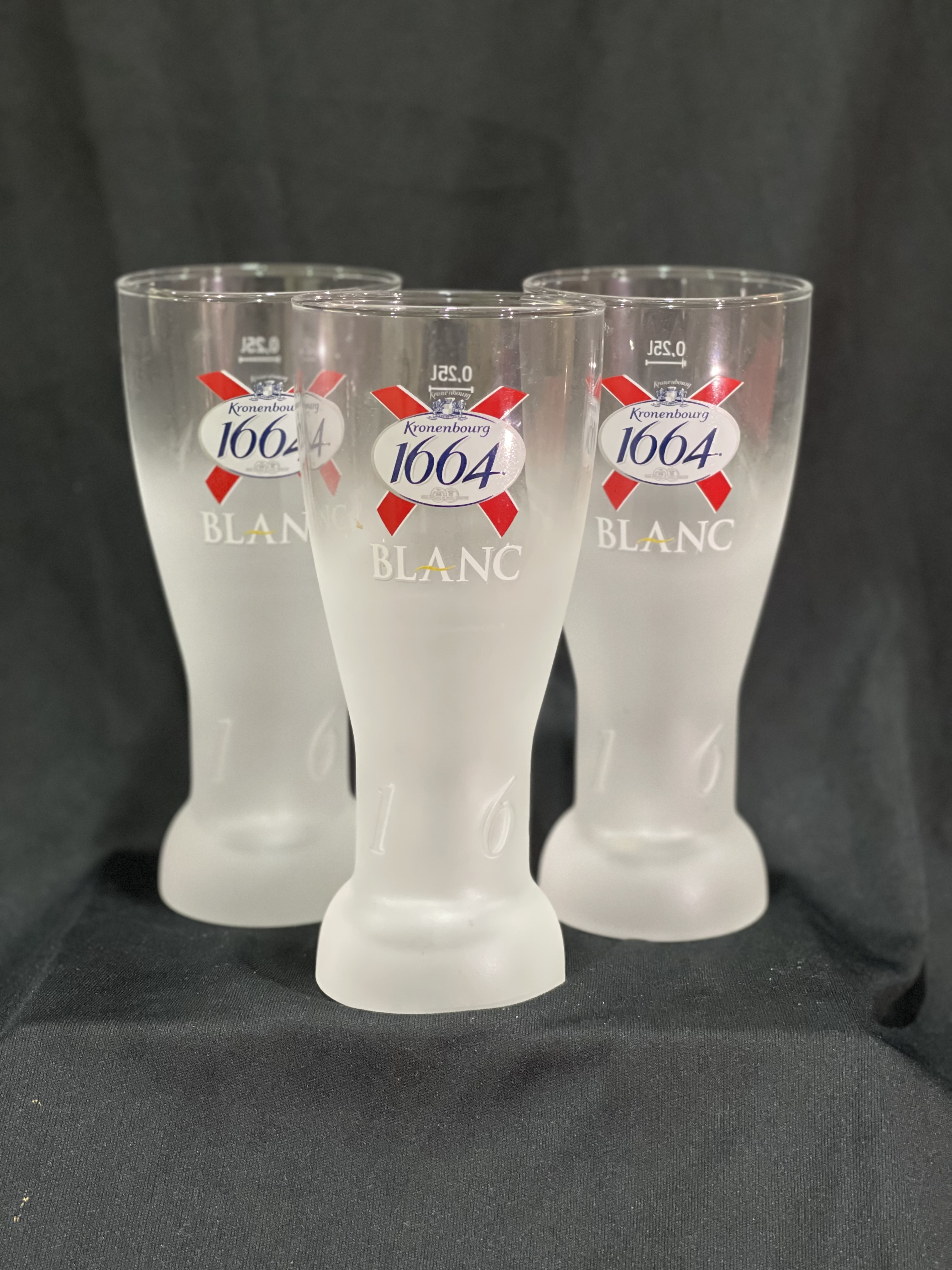 Kronenbourg 1664 Blanc White Matt Beer Glass 250ml 