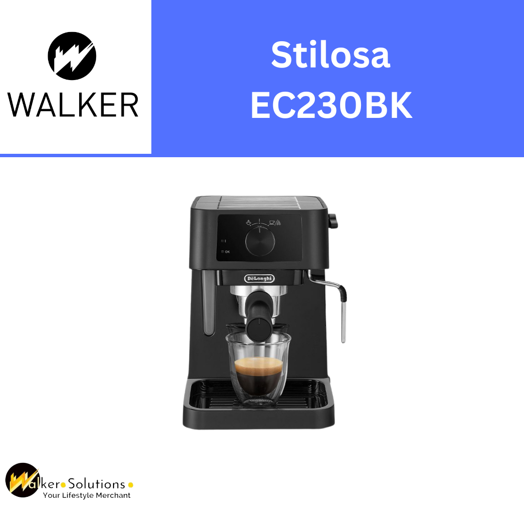 DeLonghi Stilosa Manual Pump Coffee Machine - Pump Espresso Coffee Machines - EC230.BK