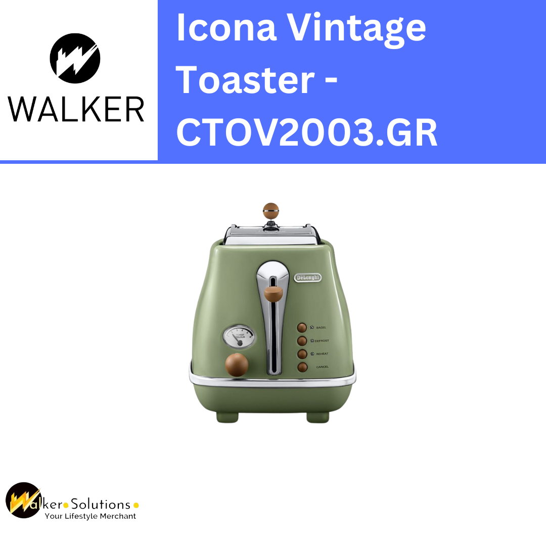 Delonghi Icona Vintage Olive Green 2-Slice Toaster (Lid) - Toasters - HOME & KITCHEN - CTOV2003.GR