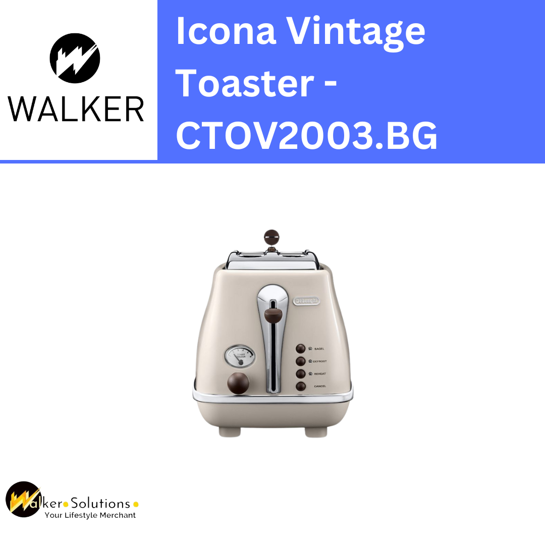 Delonghi Icona Vintage Beige 2-Slice Toaster (Lid) - Toasters - HOME & KITCHEN - CTOV2003.BG