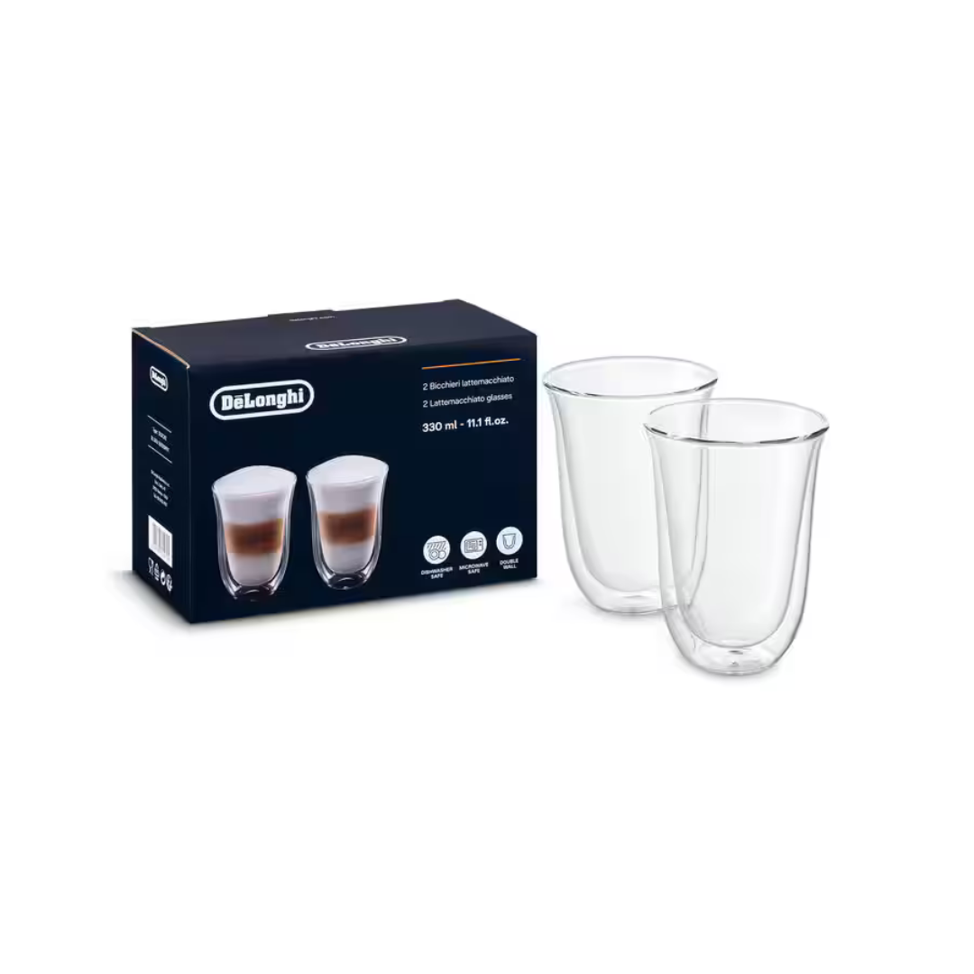 Delonghi Double wall lattemacchiato glasses, 330 ml, set of 2 - DLSC312