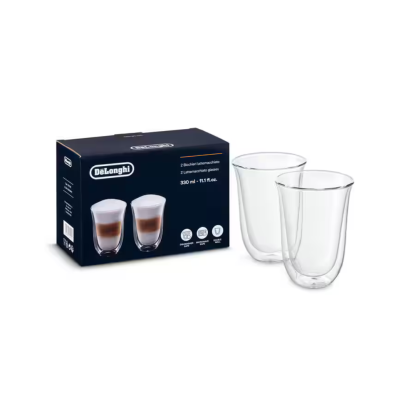 Delonghi Double wall lattemacchiato glasses, 330 ml, set of 2 - DLSC312