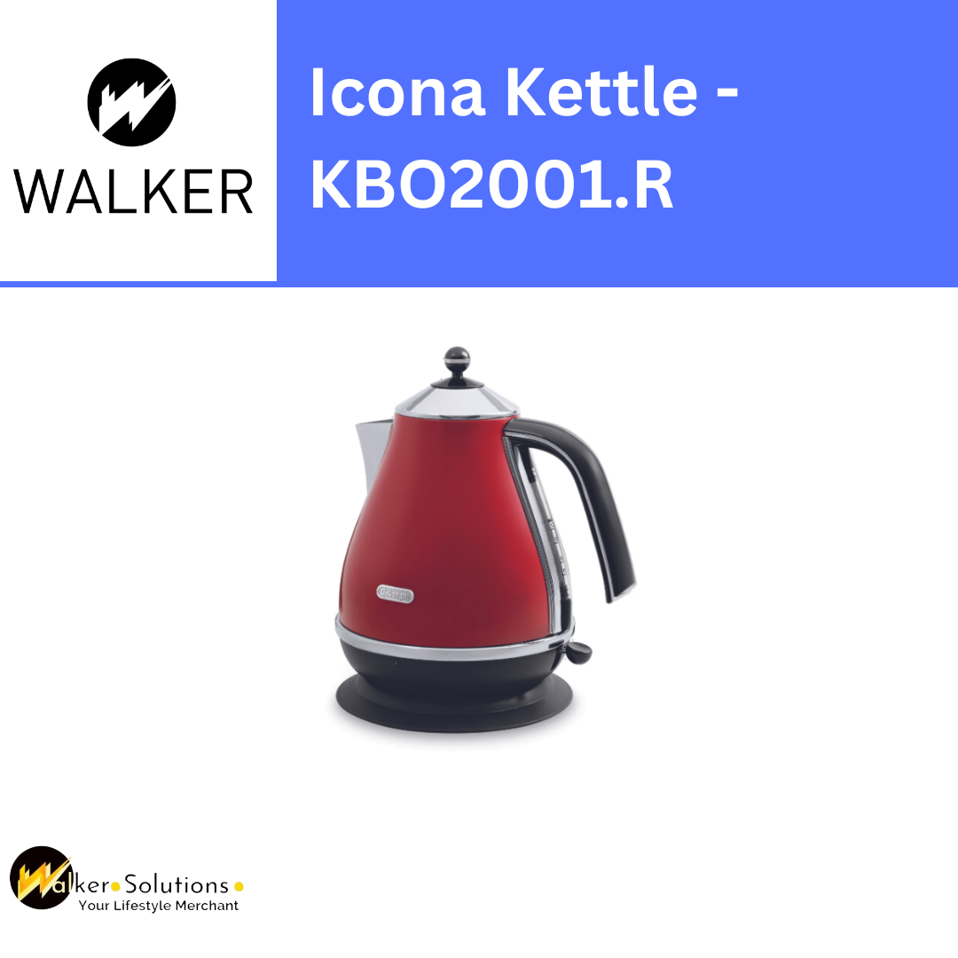 Delonghi Icona Red Kettle 1.7L - Kettles - HOME & KITCHEN - KBO2001.R