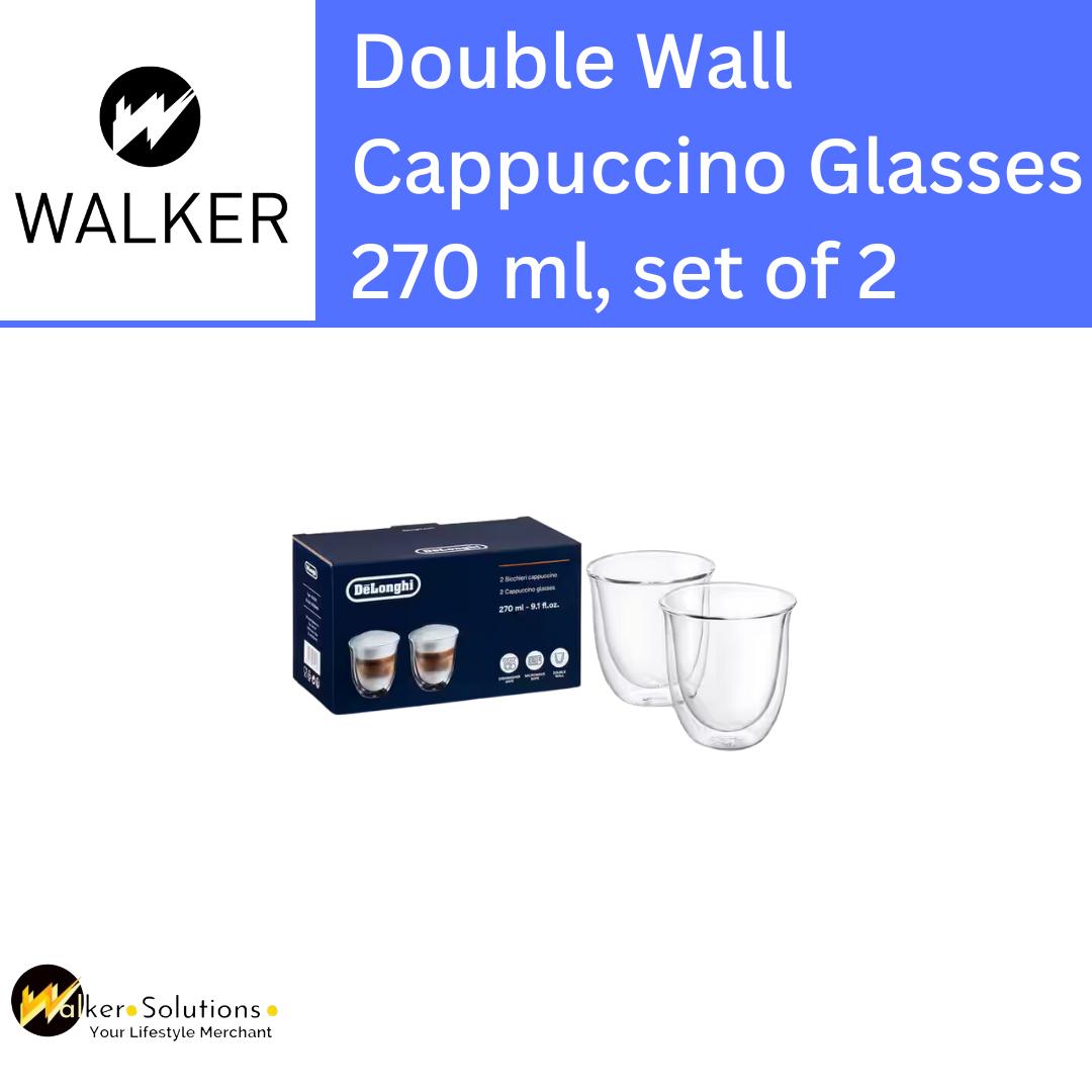 Delonghi Double wall cappuccino glasses, 270 ml, set of 2 DLSC311