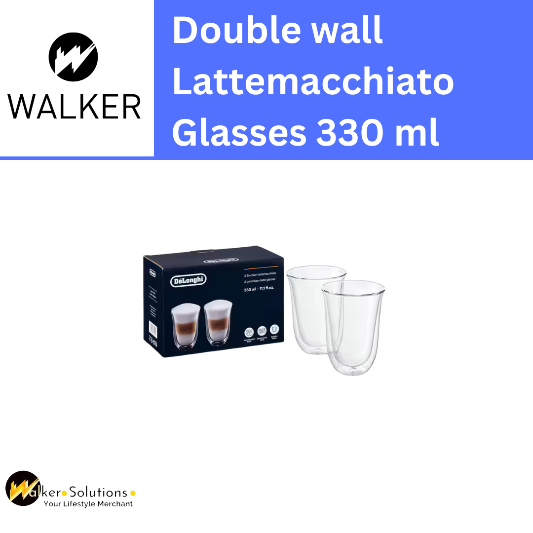 Delonghi Double wall lattemacchiato glasses, 330 ml, set of 2 - DLSC312
